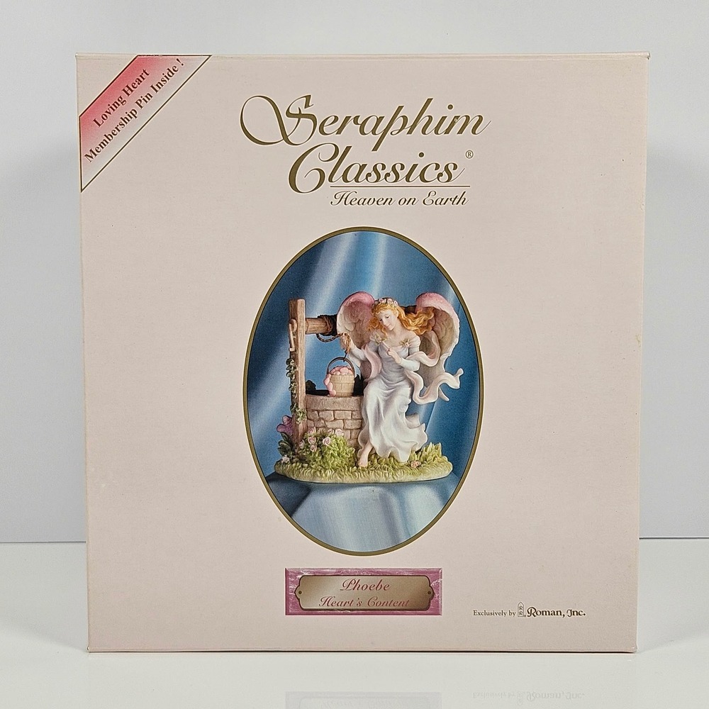 Seraphim Classics Phoebe Heart's Content Angel Figurine 2002 Membership Pin Box